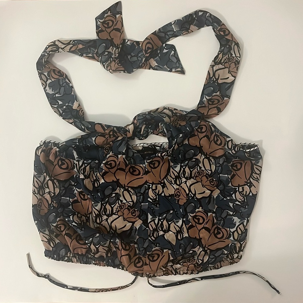 House of Harlow 1960 Revolve Women’s Strapless Bandeau Silk Halter Top